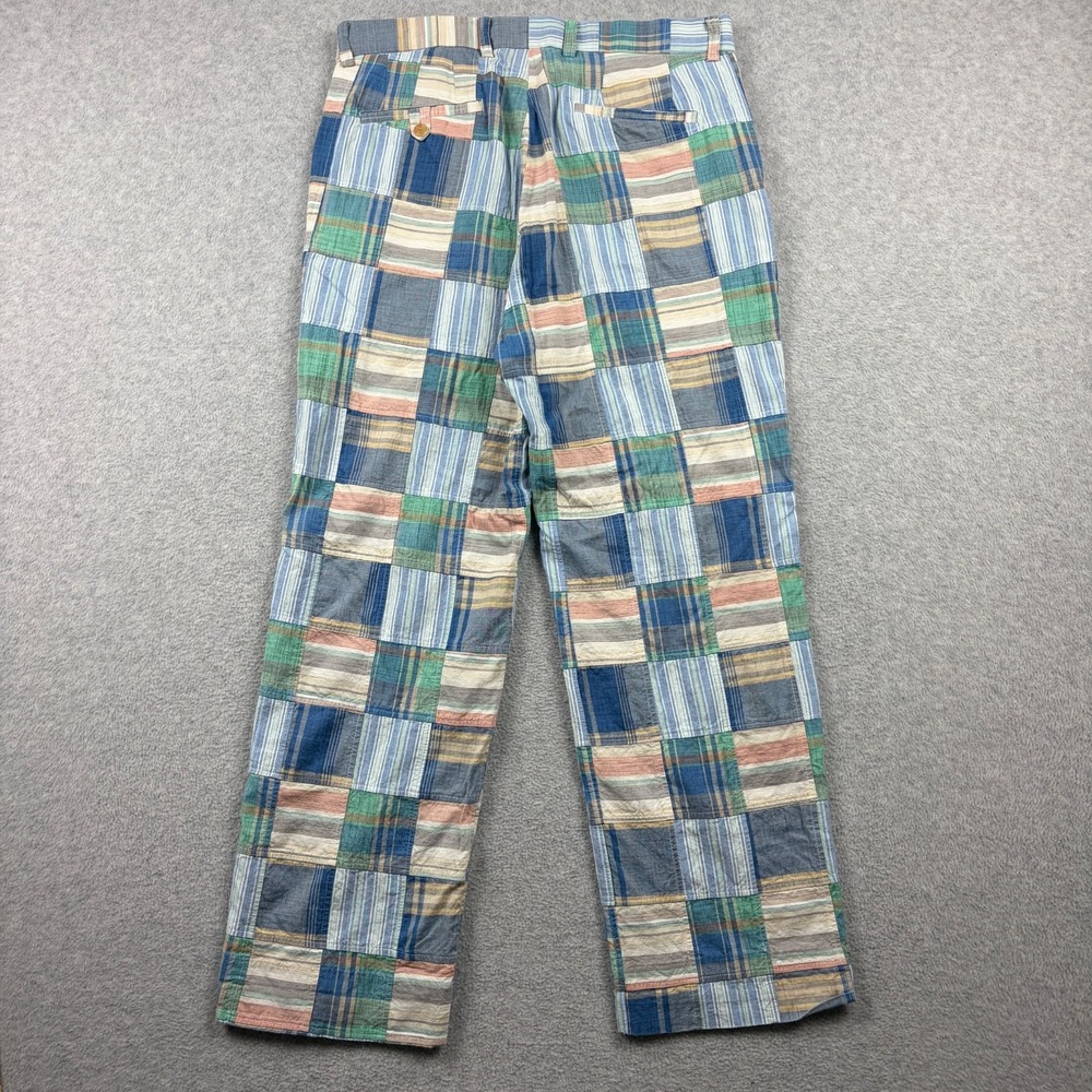 Bobby Jones Pants Mens 34 Patchwork Madras Plaid Cotton Golf Casual Preppy Chino